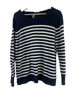 Suéter Banana Republic a Rayas Corbata Cinta Espalda Azul Marino Blanco Pullover Para Mujer Grande Foto 1 de 4