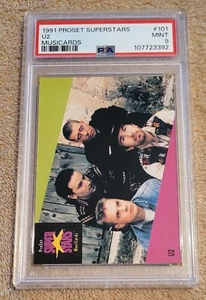 🎼🎸 PSA 9 MINT 1991 Proset Musicards U2 #101 Bono Rookie RC Superstars - Picture 1 of 6
