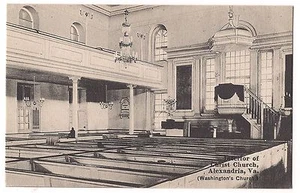 Interior CHRIST CHURCH Alexandria Virginia Black and White Postcard VA B&W - Picture 1 of 2