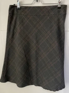 Papaya Brown  Plaid Midi Skirt Y2K Preppy Chic A-Line Size Medium - Picture 1 of 6