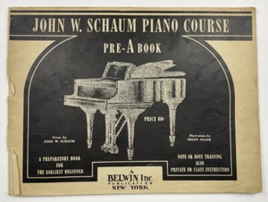 John W Schaum Piano Course Pre-A Beginner Certificate Of Promo Songbook 1945 Vtg - Picture 1 of 8