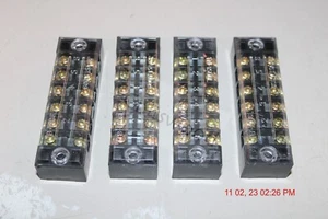 4X Block 6 Position 600V 15A Wire Barrier Dual Row Screw Terminal Panel TB-1506L - Picture 1 of 5