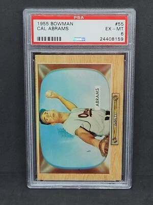 1955 Bowman Baseball #55 Cal Abrams PSA 6 EX-MT - Image 1 of 2