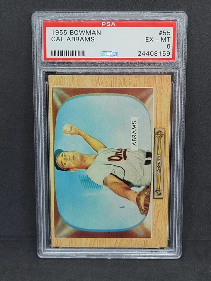 1955 Bowman Baseball #55 Cal Abrams PSA 6 EX-MT - Image 1 of 2