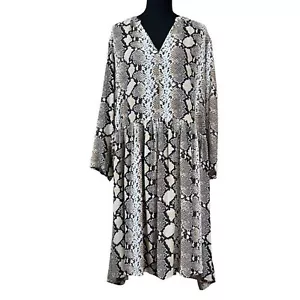 Maeve by Anthropologie "Juno" Snakeskin Print Viscose Dress Size 3X - Picture 1 of 10
