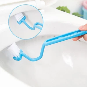 Portable Bathroom Cleaning Brush Bathroom Corner Handle Curved Toilet Brush GF - Picture 1 of 12