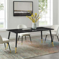 Modway Vigor 71" Wooden Dining Table in Black