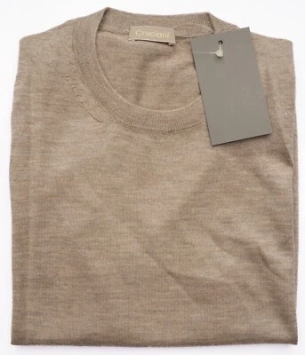 NUEVO CON ETIQUETAS CRUCIANI Taupe Ligero Cachemira Seda Pullover Suéter Chaleco M (EU 50) Foto 1 de 4