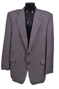 Hickey Freeman Suit Coat Mens Sz 46 Long Gray Herringbone Wool Two Button Sport - Picture 1 of 12