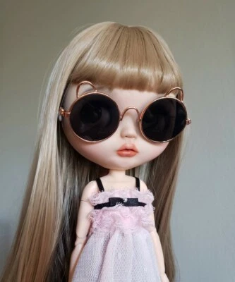 Óculos para óculos de sol Blythe armação redonda boneca Blythe acessório de roupa  - Imagem 1 de 3