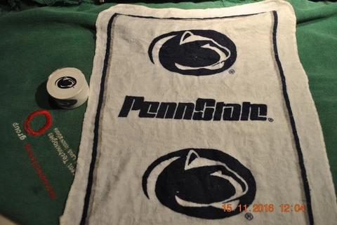 PENN STATE  -- 11  x 17  Cotten Towel - NCAA. - Just soak in Hot Water Cover