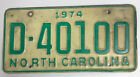 1974 North Carolina License Plate Green