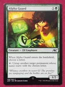Magic The Gathering UNFINITY ALPHA GUARD green card MTG - Picture 1 of 2