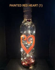DISCONTINUED...... PAINTED RED HEART, CLEAR, HEART CONFETTI, BATTERY LIGHT . - Picture 1 of 1