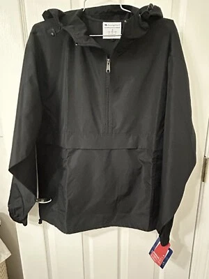 Champion 夹克套衫风衣女式 S Blk 风雨袋连帽全新带标签 — 第 1/4 张图片