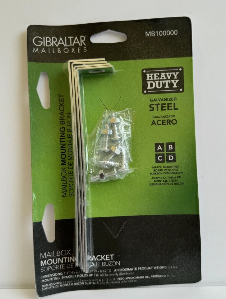 Gibraltar Steel MAILBOX Mounting Hardware For Wooden Posts Rural MB10 - Image 1 of 3