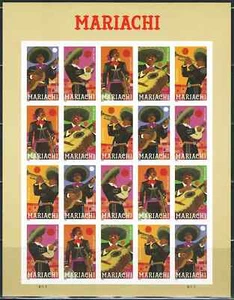 Mint US Mariachi Pane of 20 Forever Stamps Sheet Scott# 5703-5707 (MNH) - Picture 1 of 1