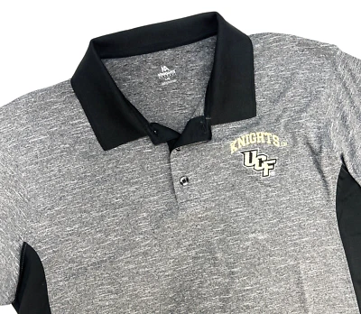 UCF Knights Florida KA Short Sleeve Polo Shirt Mens L Gray Black NCAA - Image 1 of 4