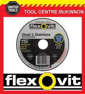 20 x FLEXOVIT 115mm / 4½” MEGA-LINE ULTRA THIN METAL CUTTING CUT-OFF WHEEL - Foto 1 di 2
