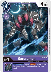 Garurumon ST6-06 C Starter Deck 06: Venomous Violet Digimon TCG - Foto 1 di 2