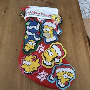 The Simpsons Family Christmas Stocking Kurt Adler 2003 Vintage New With Bells - Bild 1 von 7