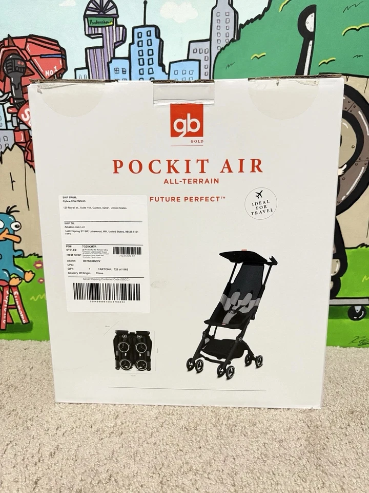 gb Pockit Air All Terrain Ultra Compact Stroller Monument Black - Image 1 of 1