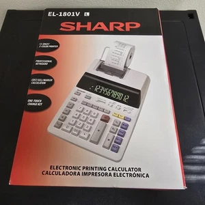 Sharp EL-1801V Electronic Printing Calculator 12 Digit 2 Color Printer (NEW) - Picture 1 of 2