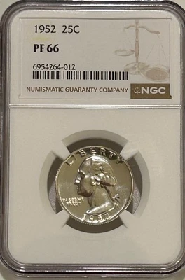 1952 Proof Washington Silver Quarter NGC PF66 - Image 1 of 4