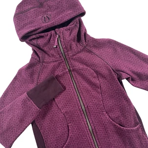 Lululemon Scuba Hoodie Star Pixel Raspberry Bordeaux Drama Women's 6 Full Zip - Picture 1 of 11