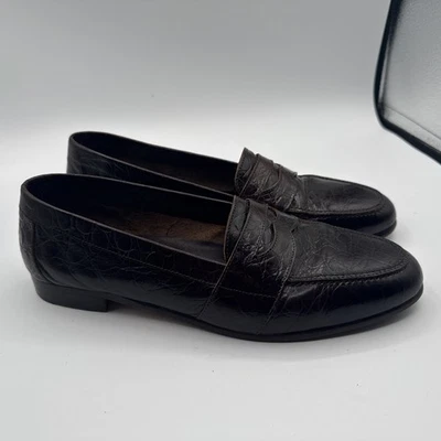 Stanley Blacker Italian Made Alligator Embossed Brown Leather Loafers 9.5 M - Image 1 of 4