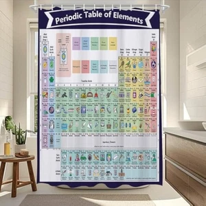 Z96~Tenda doccia tavolo periodica~Simboli chimici tende bagno articolo home school - Foto 1 di 4
