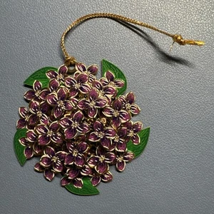 2013 CHEMART LILAC BRASS ORNAMENT~52067~24KT GOLD FINISHED~PURPLE FLOWER~ 3D - Picture 1 of 5