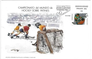 SELLOS ESPAÑA 1988  APUNTE LITERARIO FIL ILUSTRADO HOCKEY SOBRE PATINES - Bild 1 von 2