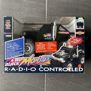 Camión de radiocontrol Monster negro vintage años 90 DIGITCON Hitari 4x4 ¡NUEVO EN CAJA! Luces Sonidos Turbo - Imagen 1 de 22