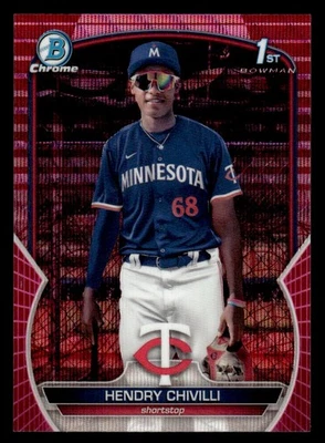 2023 Bowman Chrome #BCP-236 Hendry Chivilli Fuchsia Mojo Refractor #/199 - Image 1 of 2