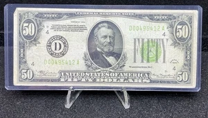 1934 $50 Federal Reserve Note, Cleveland, Ohio Lime Green Z70 - Picture 1 of 2