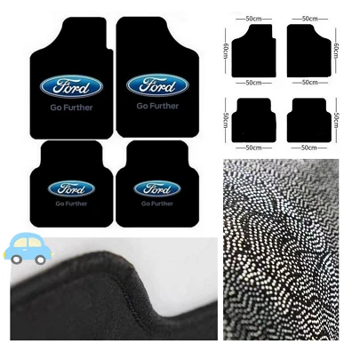 Alfombrillas universales ligeras finas de nailon negras aptas para coche Ford 4 piezas Foto 1 de 4