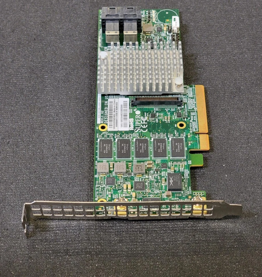 Supermicro AOC S3108L H8IR 16DD RAID Card PCIe 3.0 SATA SAS Low Profile - Image 1 of 4