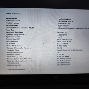 HP ProBook 6560b Laptop - i5-2410M - 4GB RAM - Spares / Repairs - Picture 1 of 17