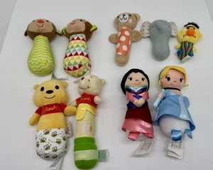 Mixed Lot of Soft Baby Rattles Hand Held Plush Character Stuffed Animals - Picture 1 of 10