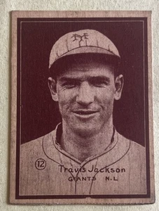 1931 W517 #12 Travis Jackson New York Giants Salón de la fama Color sepia - Imagen 1 de 2