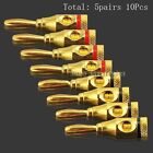10Pcs Musical Audio Speaker Cable Wire 4mm Banana Plug Connector G8 US New