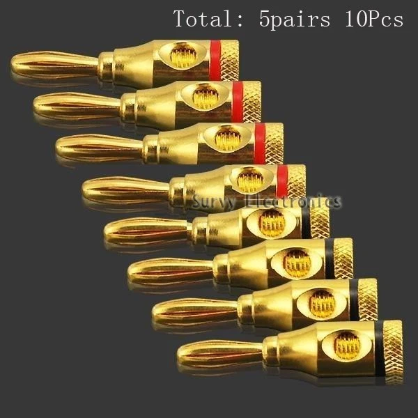 10Pcs Musical Audio Speaker Cable Wire 4mm Banana Plug Connector G8 US New - Image 1 of 1