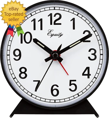 Equity 14075 Black Analog Wind-Up Alarm Clock - Image 1 of 4