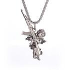 Vintage Peace and War Angel Ak-47 Pendant Necklace Fashion Jewelry Gift