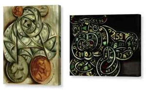 Financial Wall Office Art Bull Bear Market Canvas Print Set Day Trader Gift - Picture 1 of 3