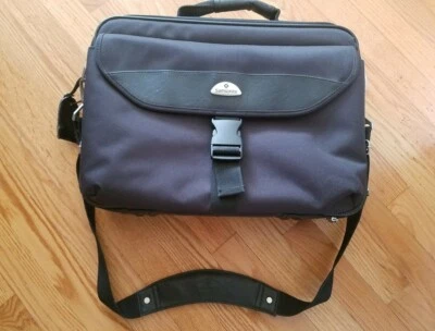 Samsonite Bolso Ordenador Lona y Cuero Negro con Compartimentos Foto 1 de 4