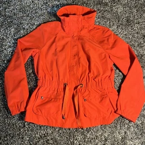 Kenneth Cole New York Women’s Large Jacket Orange Lightweight Zip Up Snap EUC - Picture 1 of 23