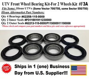 UTV Front Wheel Bearing Kit-For 2 Wheels Kit #F3A Fits: Some Hisun 550-750cc - Foto 1 di 8