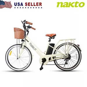 NAKTO Classic 26" 350W Electric Bike 6 Speed 36V12A Removable Battery for Women - Picture 1 of 5